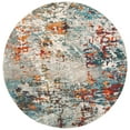 thumbnail image 1 of SAFAVIEH Madison Flowers Vintage Abstract Area Rug, Grey/Blue, 4' x 4' Round, 1 of 8
