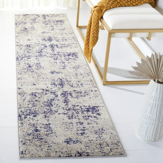 SAFAVIEH Madison Flowers Vintage Abstract Runner Rug, Beige/Purple, 2' x 8'