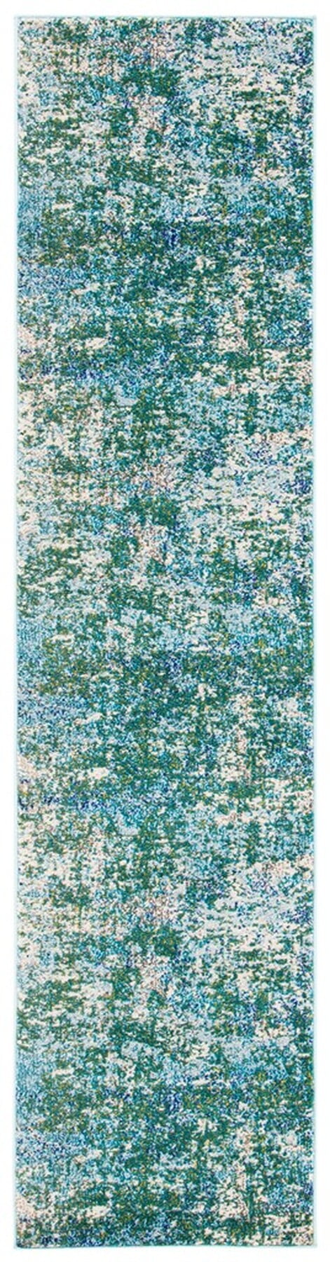 SAFAVIEH Madison Flowers Vintage Abstract Runner Rug, Green/Turquoise, 2'2" x 10'
