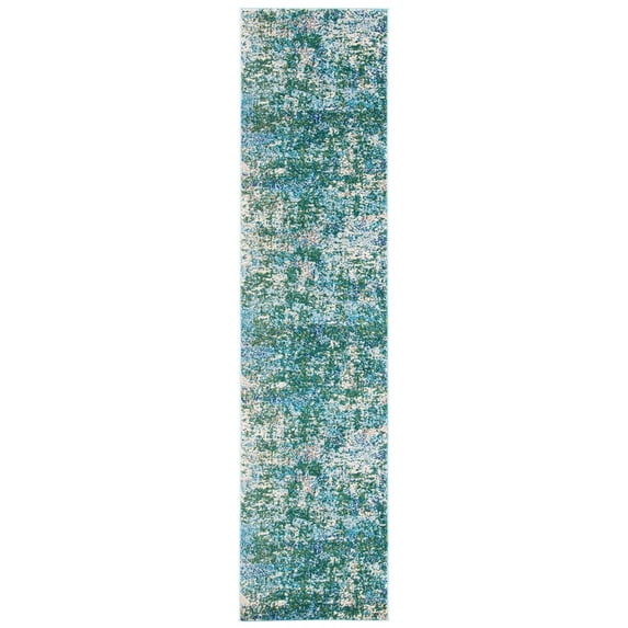 SAFAVIEH Madison Flowers Vintage Abstract Runner Rug, Green/Turquoise, 2'2" x 6'