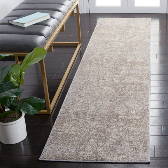 SAFAVIEH Madison Flowers Vintage Abstract Runner Rug, Grey/Beige, 2' x 8'
