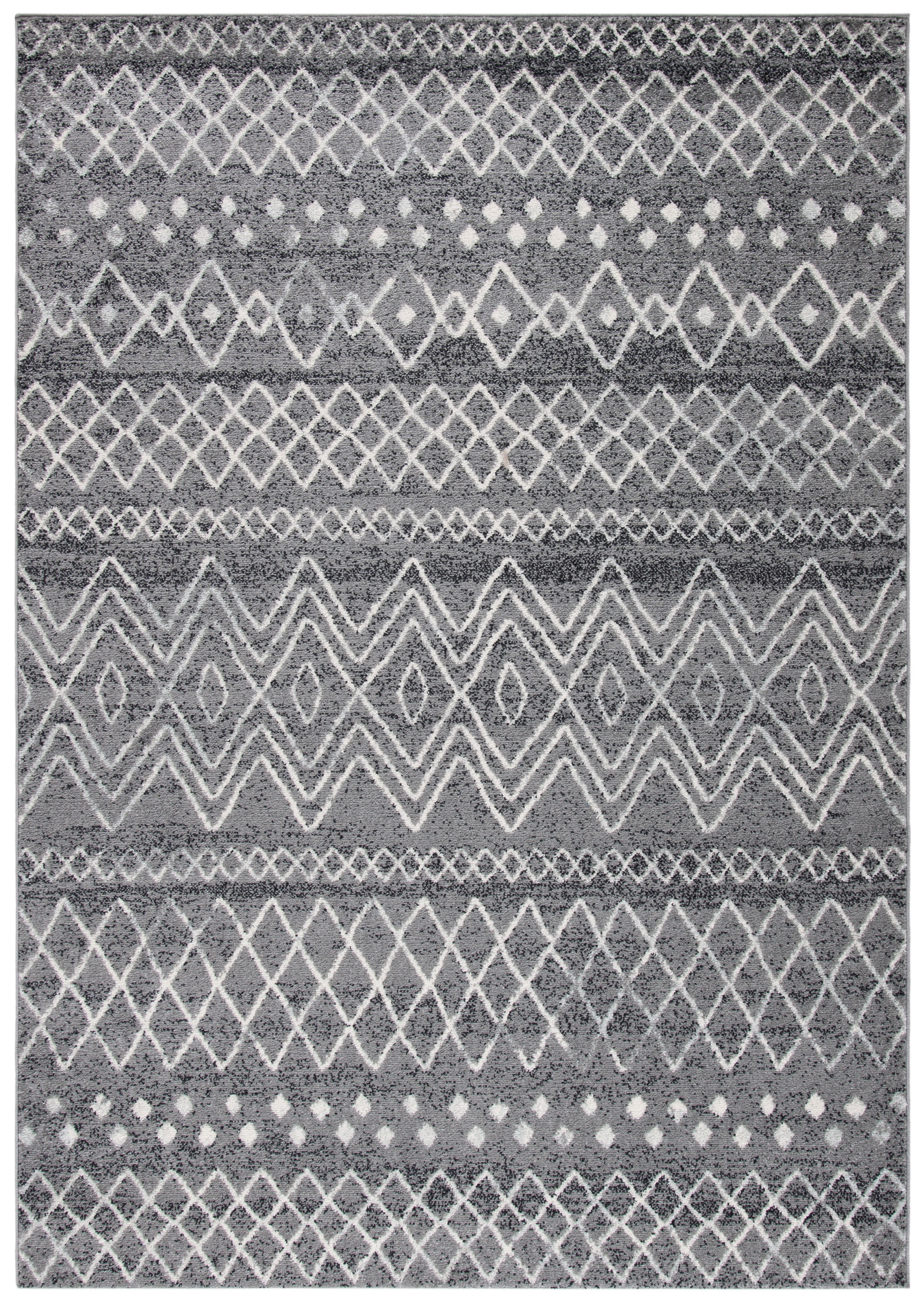 SAFAVIEH Madison Hannah Geometric Area Rug, Charcoal/Ivory, 3' x 5
