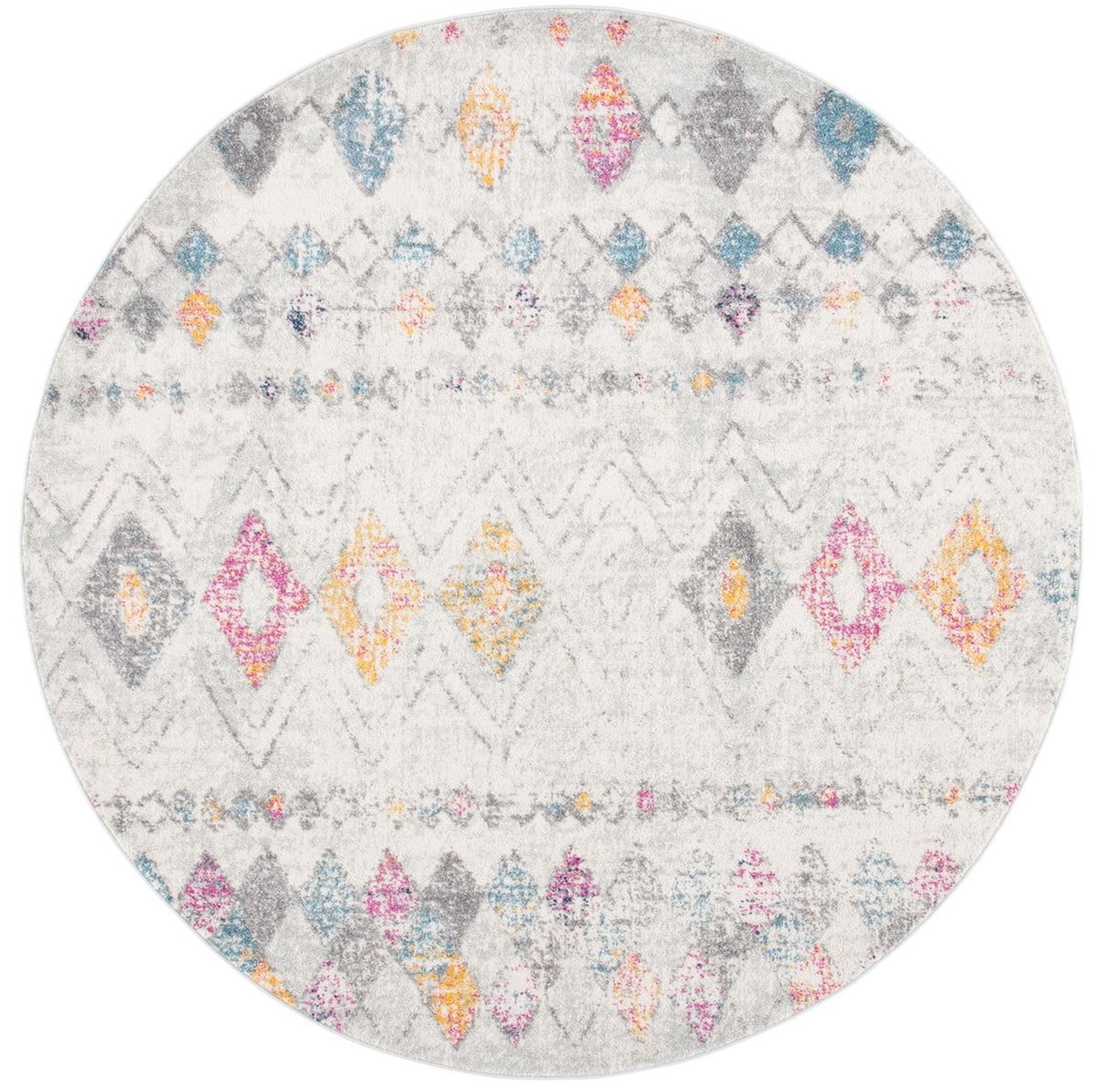Metro-Mod Chic 47" Round Gray Hand-Knotted Wool Blend Area Rug