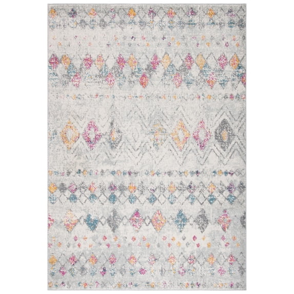 SAFAVIEH Madison Hannah Geometric Area Rug, Grey/Gold, 4' x 4' Square