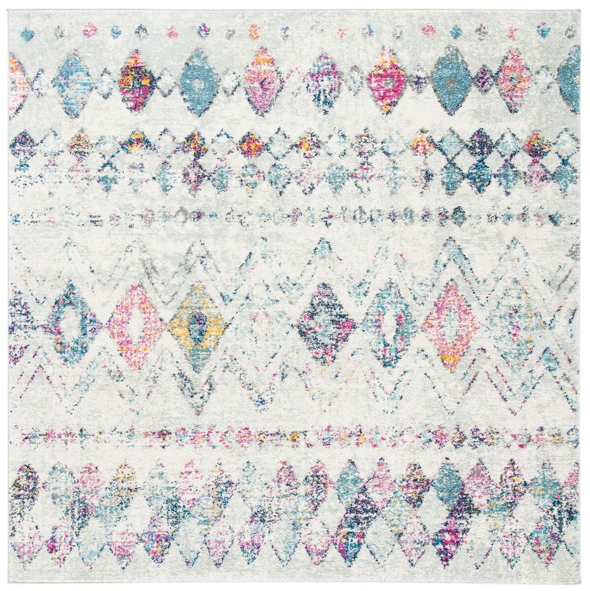 SAFAVIEH Madison Hannah Geometric Area Rug, Grey/Purple, 12' x 12