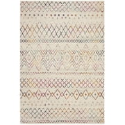 SAFAVIEH Madison Hannah Geometric Area Rug, Ivory/Fuchsia, 3' x 5'