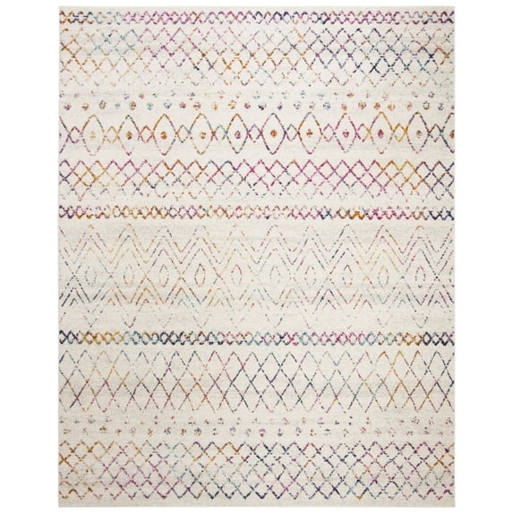 SAFAVIEH Madison Hannah Geometric Area Rug, Ivory/Fuchsia, 6'7" x 9'2"