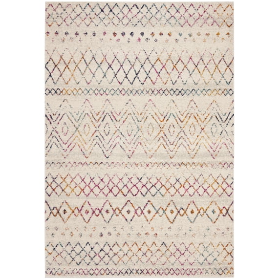 SAFAVIEH Madison Hannah Geometric Area Rug, Ivory/Fuchsia, 8' x 10'