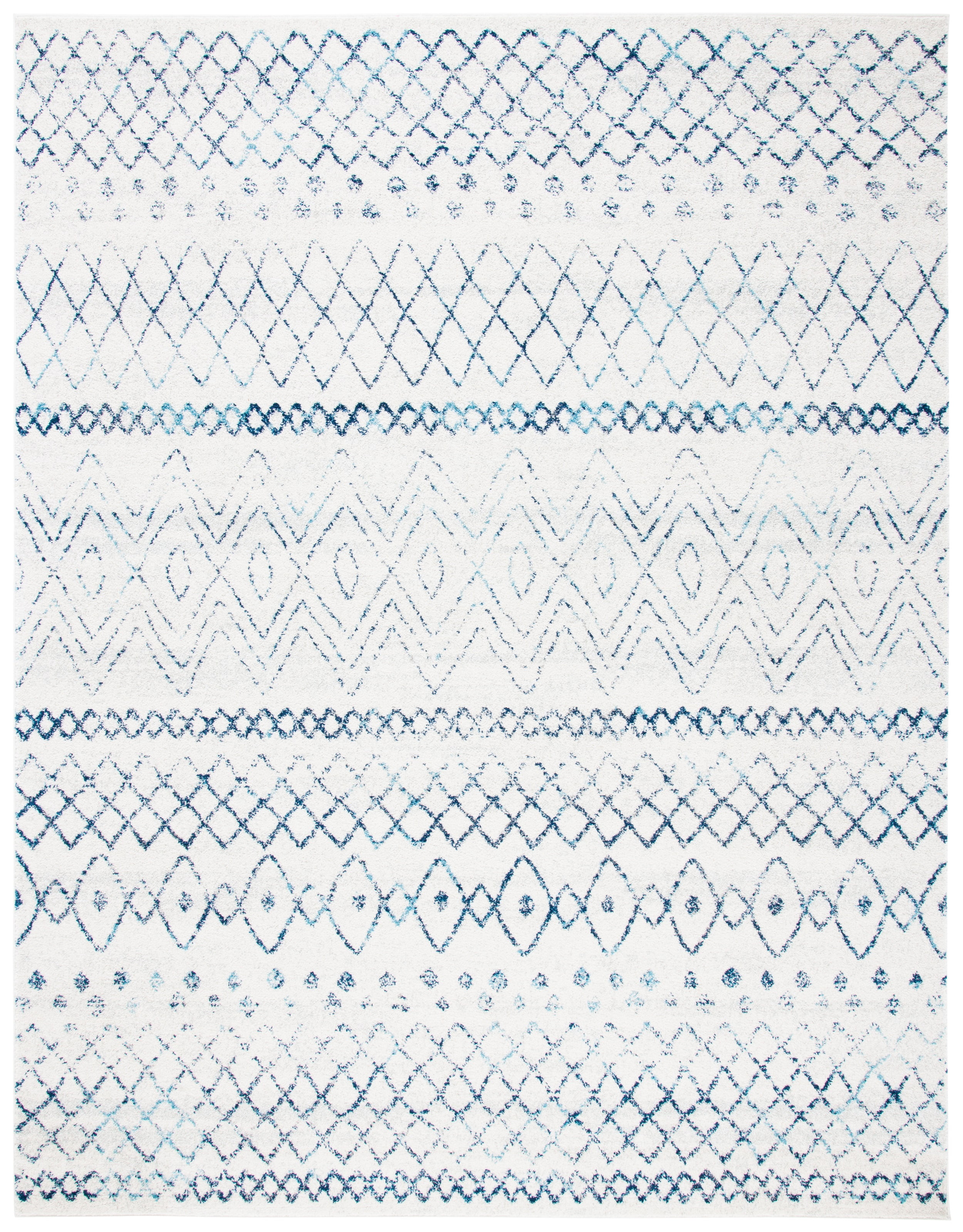 SAFAVIEH Madison Hannah Geometric Area Rug, Ivory/Navy, 12' x 15