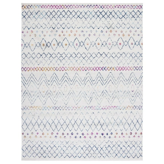 SAFAVIEH Madison Hannah Geometric Area Rug, Ivory/Navy, 2'3" x 4'