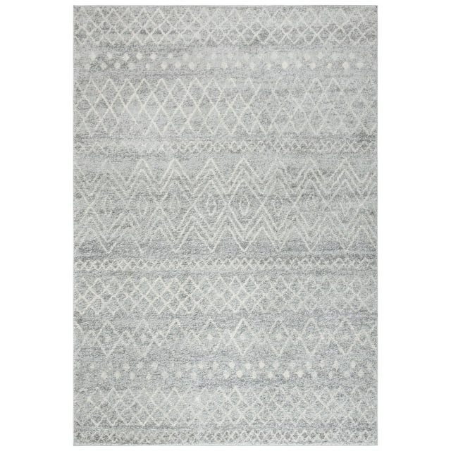 SAFAVIEH Madison Hannah Geometric Area Rug, Silver/Ivory, 3' x 5'