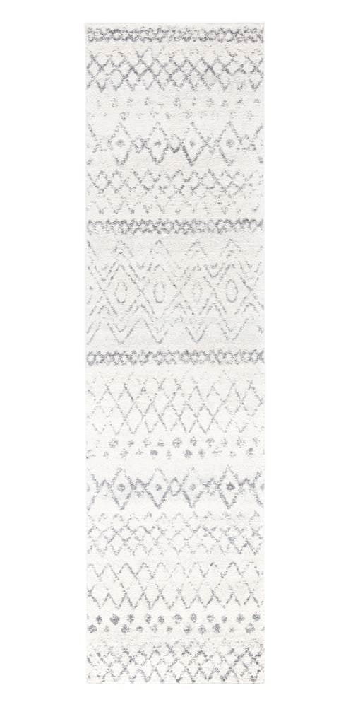 SAFAVIEH Madison Hannah Geometric Runner Rug, Ivory/Charcoal, 2'3" x 8