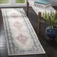 thumbnail image 1 of SAFAVIEH Madison Haven Floral Bordered Runner Rug, Light Grey/Fuchsia, 2' x 8', 1 of 7