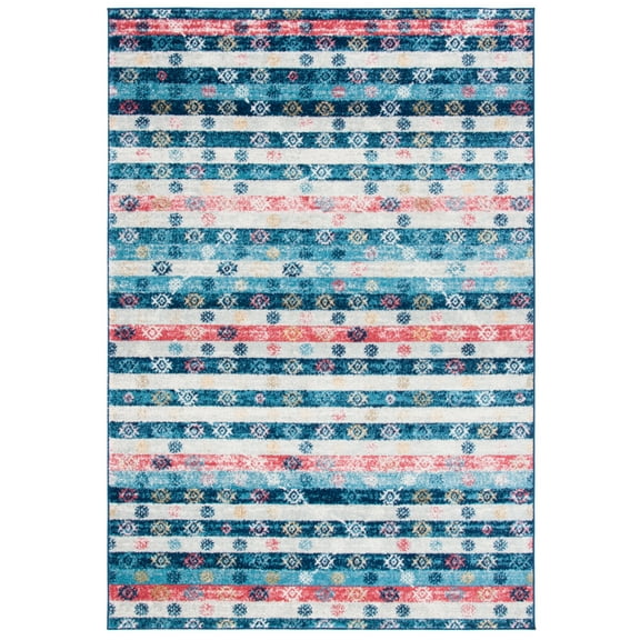 SAFAVIEH Madison Hayden Geometric Area Rug, Navy/Ivory, 3' x 5'