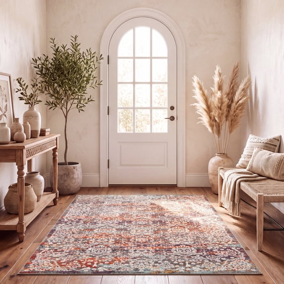 Safavieh Madison Hildred Damask Area Rug, Light Gray/Light Blue, 5'1" x 7'6"