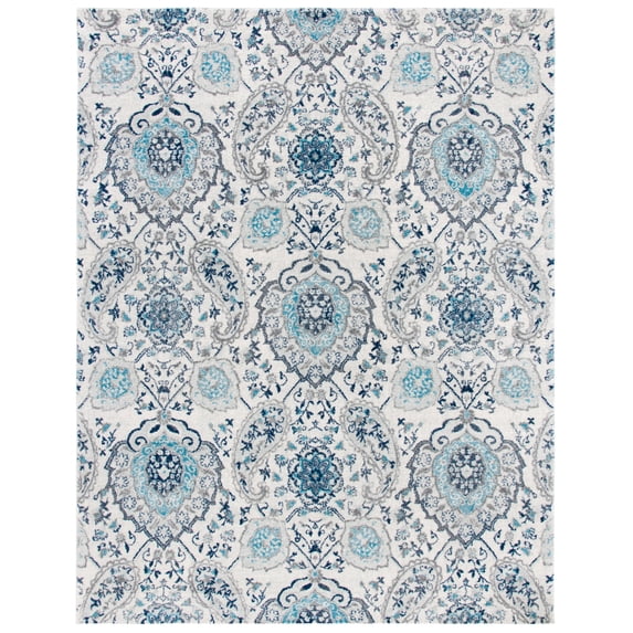 SAFAVIEH Madison Hope Floral Area Rug, Cream/Light Grey, 11' x 15'