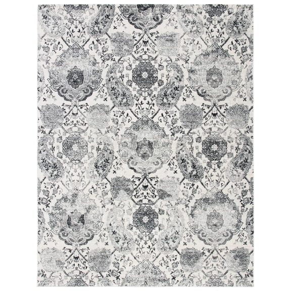 SAFAVIEH Madison Hope Floral Area Rug, Cream/Silver, 12' x 15'