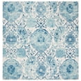 thumbnail image 1 of SAFAVIEH Madison Hope Floral Area Rug, Cream/Turquoise, 6'7" x 6'7" Square, 1 of 9