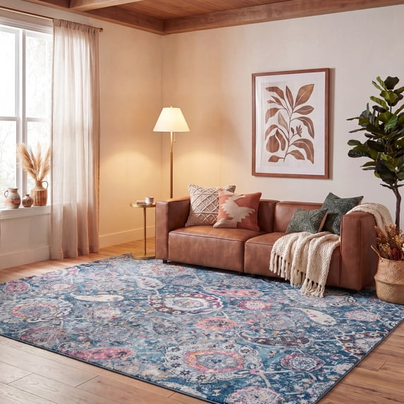 Safavieh Madison Hope Floral Area Rug, Blue/Gray, 8' x 10'