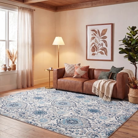 Safavieh Madison Hope Floral Area Rug, Cream/Light Gray, 8' x 10'