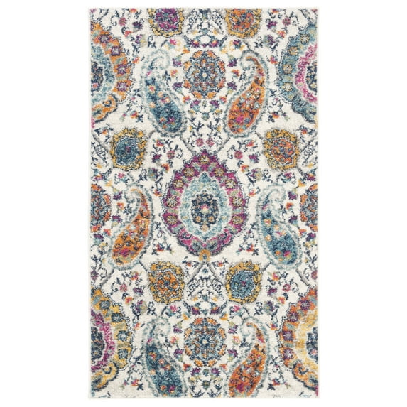 SAFAVIEH Madison Hope Floral Paisley Area Rug, Cream/Multi, 2'3" x 4'