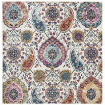 SAFAVIEH Madison Hope Floral Paisley Area Rug, Cream/Multi, 4' x 4' Square