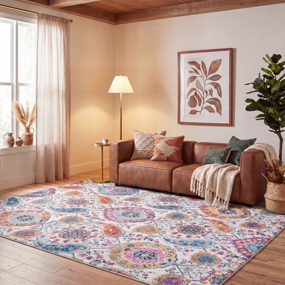 Safavieh Madison Hope Floral Area Rug, Cream/Multi, 8' x 8' Square