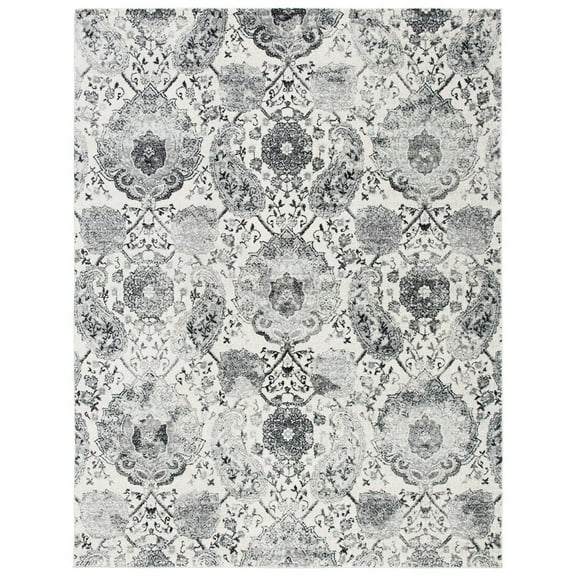 SAFAVIEH Madison Hope Floral Paisley Area Rug, Cream/Silver, 10' x 10' Square