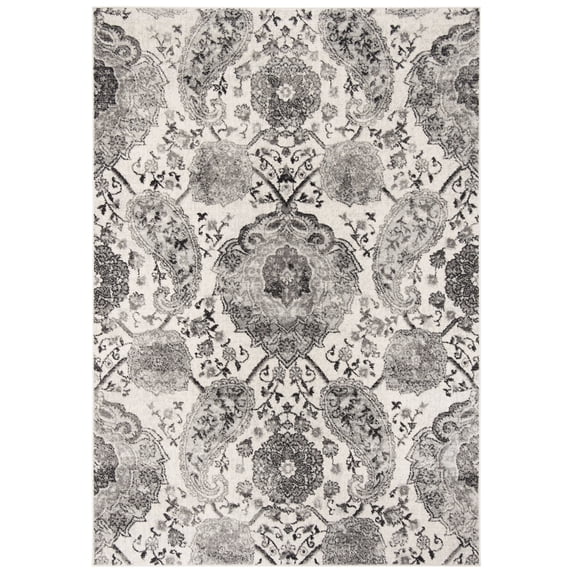 SAFAVIEH Madison Hope Floral Paisley Area Rug, Cream/Silver, 3' x 5'