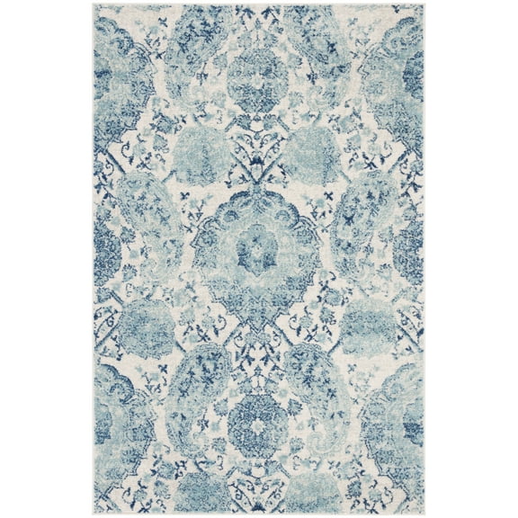 SAFAVIEH Madison Hope Floral Paisley Area Rug, Cream/Turquoise, 2'3" x 4'