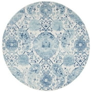 SAFAVIEH Madison Hope Floral Paisley Area Rug, Cream/Turquoise, 4' x 4' Round