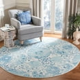 thumbnail image 1 of SAFAVIEH Madison Hope Floral Paisley Area Rug, Cream/Turquoise, 6'7" x 6'7" Round, 1 of 10
