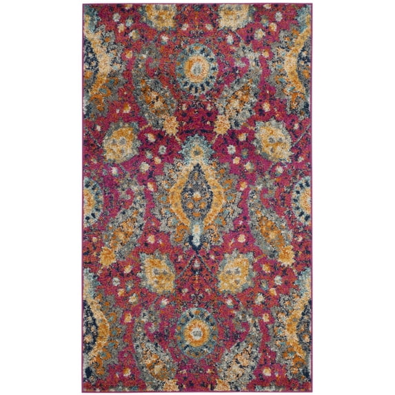 SAFAVIEH Madison Hope Floral Paisley Area Rug, Fuchsia/Gold, 2'3" x 4'