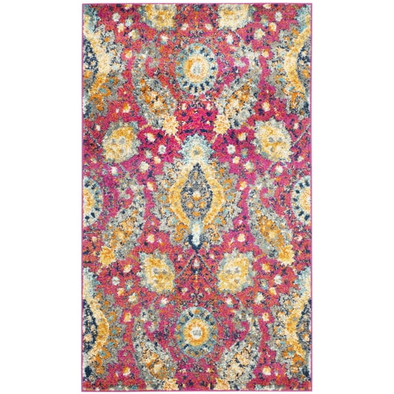 SAFAVIEH Madison Hope Floral Paisley Area Rug, Fuchsia/Gold, 3' x 5'