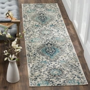 SAFAVIEH Madison Hope Floral Paisley Runner Rug, Cream/Light Grey, 2'3" x 6'