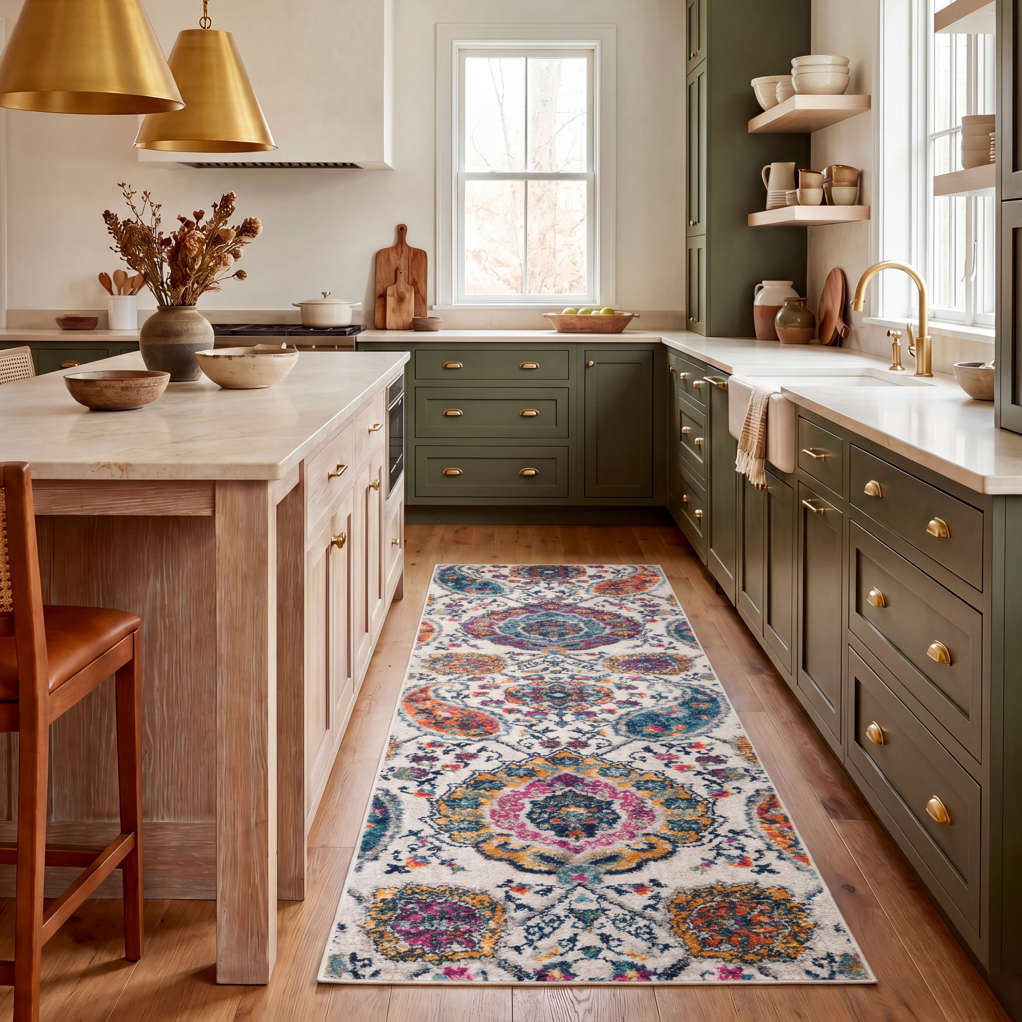 Safavieh Madison Hope Floral Runner Rug, Cream/Multi, 2'3