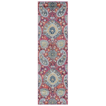 SAFAVIEH Madison Hope Floral Paisley Runner Rug, Fuchsia/Gold, 2'3" x 16'