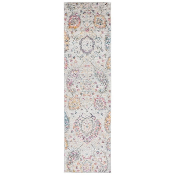 SAFAVIEH Madison Hope Floral Paisley Runner Rug, Grey/Gold, 2'3" x 8'