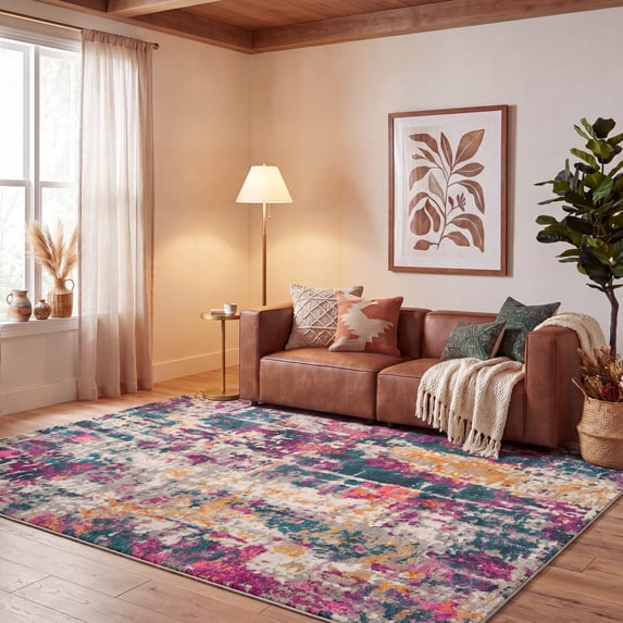 Safavieh Madison Ivory Abstract Area Rug, Ivory/Blue, 9' x 12'