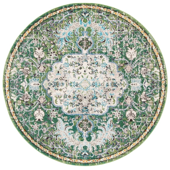 SAFAVIEH Madison Joandra Southwestern Area Rug, Green/Turquoise, 11' x 11' Round