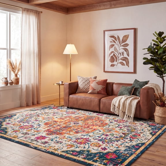 Safavieh Madison Joandra Southwestern Area Rug, Ivory/Orange, 8' x 10'