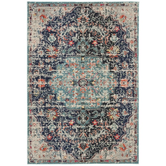 SAFAVIEH Madison Joandra Southwestern Area Rug, Black/Teal, 3' x 5'