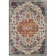 SAFAVIEH Madison Joandra Vintage Floral Area Rug, Ivory/Orange, 5'3" x 7'6"