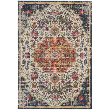 SAFAVIEH Madison Joandra Vintage Floral Area Rug, Ivory/Orange, 5'3" x 7'6"