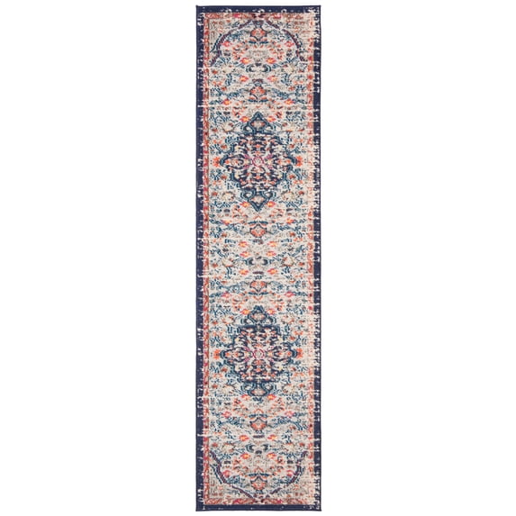 SAFAVIEH Madison Joandra Southwestern Runner Rug, Beige/Black, 2'2" x 6'