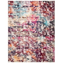 SAFAVIEH Madison Joella Abstract Area Rug, Red/Light Blue, 8' x 10'
