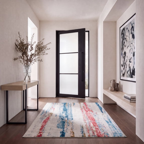 Safavieh Madison Lillian Abstract Area Rug, Ivory/Blue, 5'3" x 7'6"