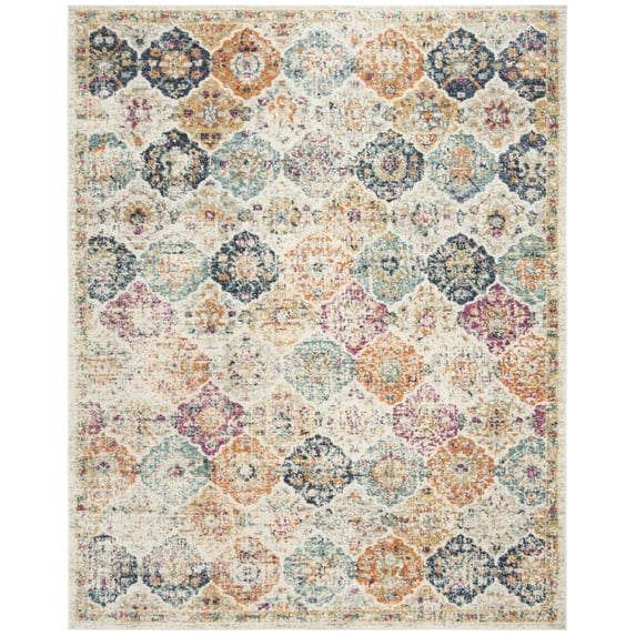 SAFAVIEH Madison Judith Distressed Area Rug, Cream/Multi, 10' x 14' - X-Large - Transitional Modern Design, Cream & Multi, Non-Shedding & Easy Cleaning, Ideal for Living Room, Bedroom, Dining Space