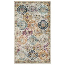 SAFAVIEH Madison Judith Distressed Area Rug, Cream/Multi, 3' x 5'