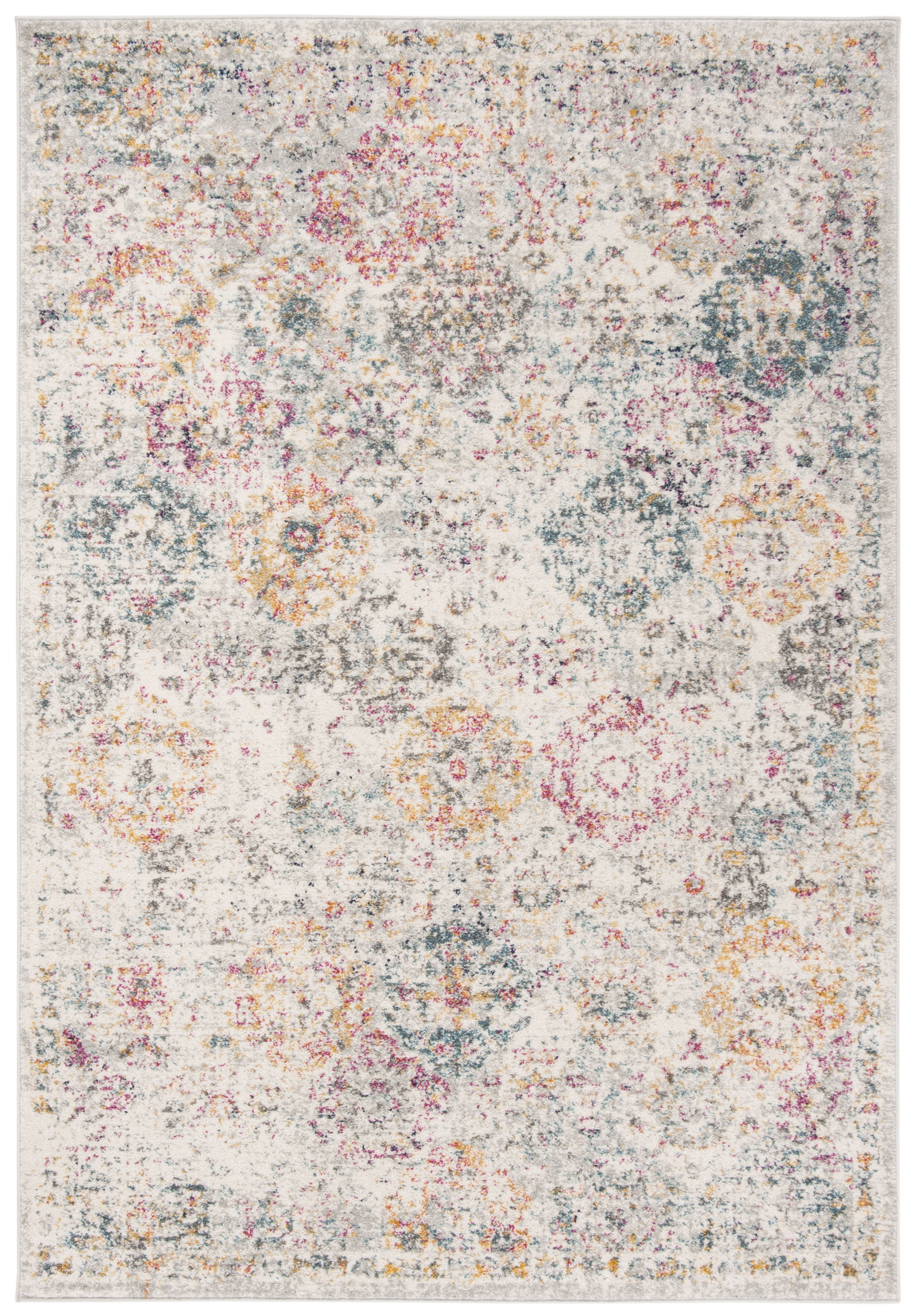 SAFAVIEH Madison Judith Distressed Area Rug, Grey/Gold, 5'1" x 7'6" - Transitional Modern Design, Grey & Gold, Non-Shedding & Easy Cleaning, Ideal for Living Room, Bedroom, Dining Space